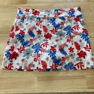 Zac & Rachel Red White Blue Floral Pull-On Skort Size 12